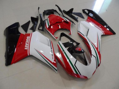 Cheapest 2007-2014 Red White Ducati 848 1098 1198 Motorcycle Fairings Kit UK