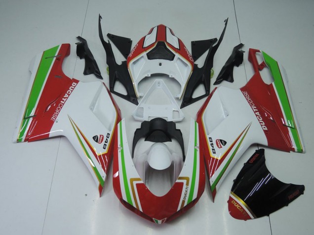 Cheapest 2007-2014 Red White and Green Ducati 848 1098 1198 Replacement Motorcycle Fairings UK Cheapest 2007-2014 Red White and Green Ducati 848 1098 1198 Replacement Motorcycle Fairings UK