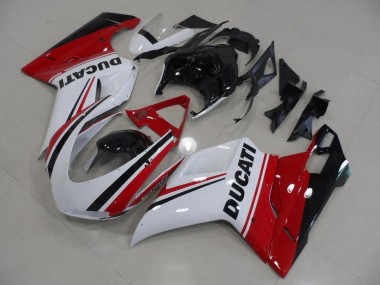 Cheapest 2007-2014 Red White Black Ducati 848 1098 1198 Bike Fairing Kit UK