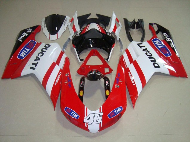 Cheapest 2007-2014 Red White 46 Ducati 848 1098 1198 Motorcycle Bodywork UK