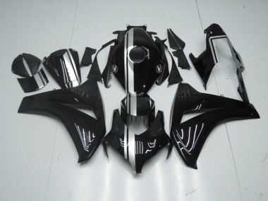 Cheapest 2008-2011 Glossy Black with Silver Stripe Honda CBR1000RR Motorcycle Fairing Kit UK