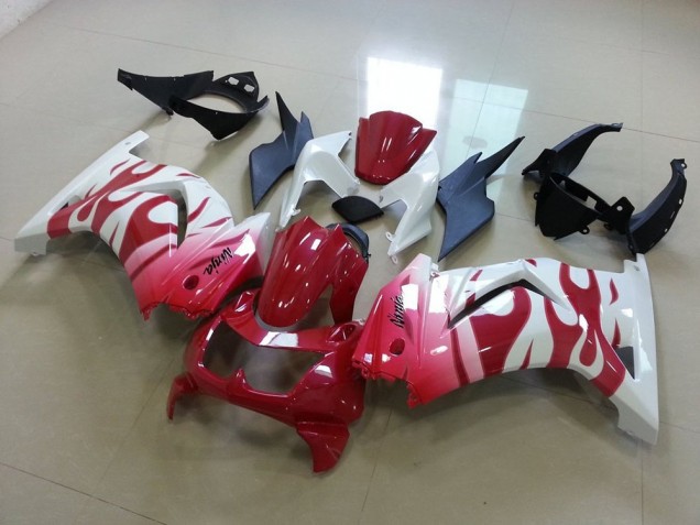 Cheapest 2008-2012 Pink Red Flame Kawasaki ZX250R Motorcycle Replacement Fairings UK Cheapest 2008-2012 Pink Red Flame Kawasaki ZX250R Motorcycle Replacement Fairings UK