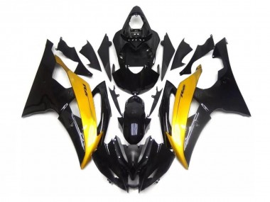 Cheapest 2008-2016 Black Gold Yamaha YZF R6 Motorcycle Fairing Kits UK