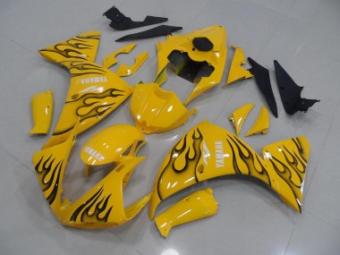Cheapest 2009-2011 Yellow Black Flame Yamaha YZF R1 Motorcycle Fairings UK