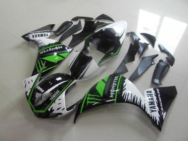 Cheapest 2009-2011 White Green Monster Yamaha YZF R1 Motorcycle Fairings Kit UK