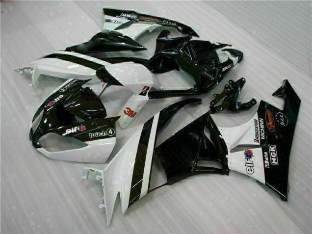 Cheapest 2009-2012 Black White 3M Touch4 Kawasaki ZX6R Bike Fairings UK Cheapest 2009-2012 Black White 3M Touch4 Kawasaki ZX6R Bike Fairings UK