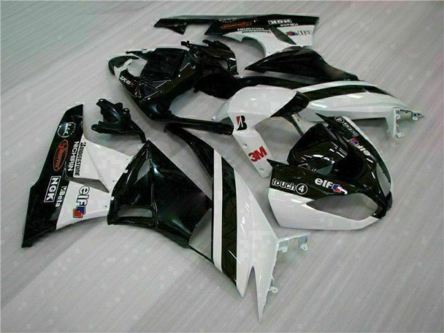 Cheapest 2009-2012 Black White 3M Touch4 Kawasaki ZX6R Bike Fairings UK Cheapest 2009-2012 Black White 3M Touch4 Kawasaki ZX6R Bike Fairings UK