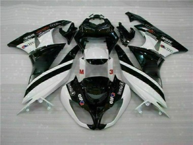 Cheapest 2009-2012 Black White 3M Touch4 Kawasaki ZX6R Bike Fairings UK