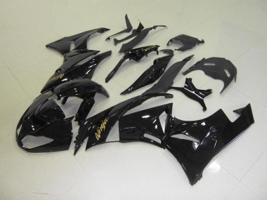 Cheapest 2009-2012 Black with Gold Sticker Kawasaki ZX6R Motorbike Fairing UK