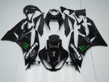 Cheapest 2009-2012 Black with Monster Kawasaki ZX6R Replacement Motorcycle Fairings UK
