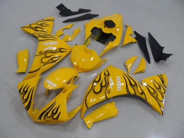 Cheapest 2012-2014 Yellow Black Flame Yamaha YZF R1 Motorcyle Fairings UK