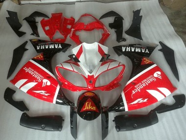 Cheapest 2012-2014 Red White and Black Graphic Yamaha YZF R1 Motorbike Fairing UK