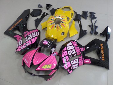 Cheapest 2013-2021 Yellow Pink Rossi Honda CBR600RR Motorbike Fairing UK