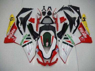 Cheapest 2009-2015 White Red Alitalia Aprilia RSV4 Replacement Fairings UK