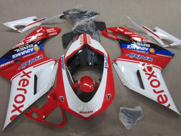 Cheapest 2007-2014 White Red Xerox Ducati 1098 Motorcycle Replacement Fairings UK