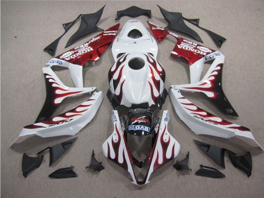 Cheapest 2004-2005 White Red Flame SHARK Honda CBR1000RR Motorbike Fairing UK
