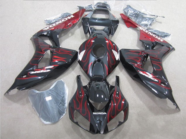 Cheapest 2006-2007 Black Red Flame Honda CBR1000RR Motorbike Fairing UK Cheapest 2006-2007 Black Red Flame Honda CBR1000RR Motorbike Fairing UK