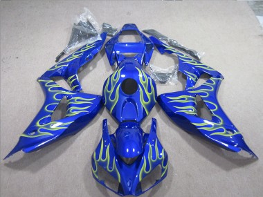 Cheapest 2006-2007 Blue Green Flame Honda CBR1000RR Motorcycle Fairings UK