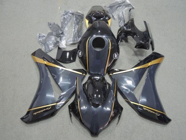 Cheapest 2008-2011 Black Gold Fireblade Honda CBR1000RR Motorbike Fairing Kits UK