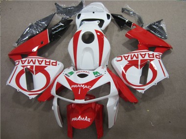 Cheapest 2005-2006 Red White PRAMAC Honda CBR600RR Bike Fairing Kit UK