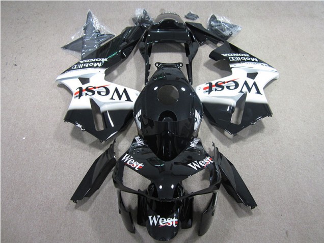 Cheapest 2005-2006 Black White West Honda CBR600RR Bike Fairing UK