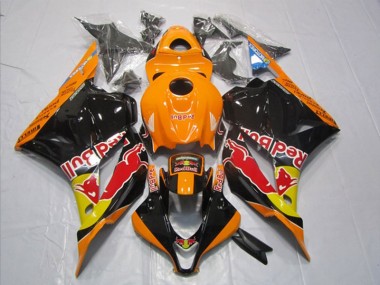 Cheapest 2009-2012 Black Orange Red Bull Honda CBR600RR Motorbike Fairing UK