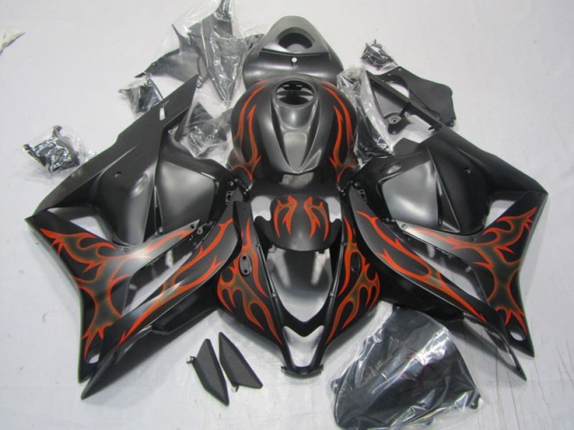 Cheapest 2009-2012 Black Red Flame Honda CBR600RR Motorcycle Replacement Fairings UK