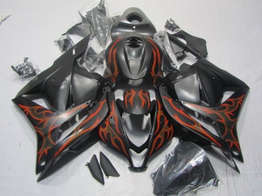 Cheapest 2009-2012 Black Orange Flame Honda CBR600RR Motorcylce Fairings UK