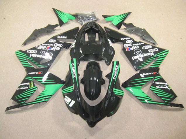 Cheapest 2003-2005 Black Green C-Shock Monster Kawasaki ZX10R Motorbike Fairing UK Cheapest 2003-2005 Black Green C-Shock Monster Kawasaki ZX10R Motorbike Fairing UK
