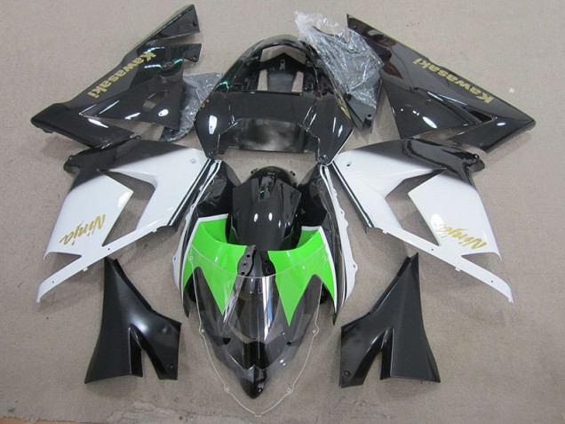 Cheapest 2003-2005 Black White Gold Ninja Kawasaki ZX10R Motorcycle Fairing Kit UK Cheapest 2003-2005 Black White Gold Ninja Kawasaki ZX10R Motorcycle Fairing Kit UK