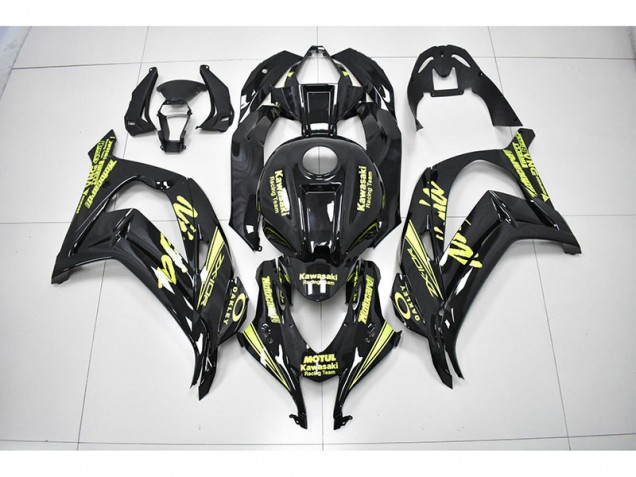 Cheapest 2016-2019 Black Yellow Reacing Team Ninja Kawasaki ZX10R Motorbike Fairing UK
