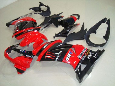 Cheapest 2008-2012 Black Red Monster Kawasaki ZX250R Bike Fairings UK