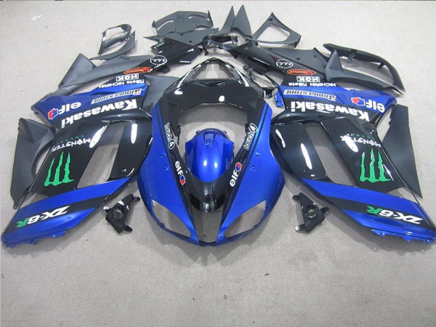 Cheapest 2007-2008 Black Blue Monster Kawasaki ZX6R Motorcycle Replacement Fairings UK Cheapest 2007-2008 Black Blue Monster Kawasaki ZX6R Motorcycle Replacement Fairings UK