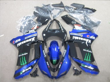 Cheapest 2007-2008 Black Blue Green Monster Kawasaki ZX6R Motorcyle Fairings UK