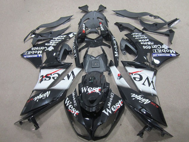 Cheapest 2009-2012 Black West Kawasaki ZX6R Motorcycle Fairing Kits UK