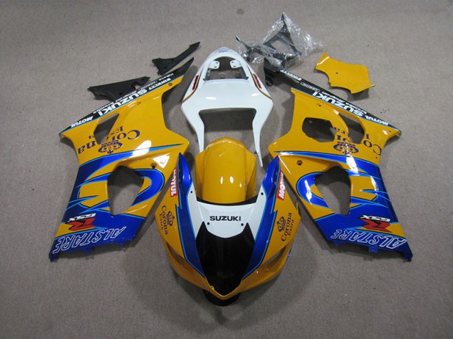 Cheapest 2003-2004 Yellow Blue Corona Extra Suzuki GSXR1000 Motorcycle Fairing Kit UK Cheapest 2003-2004 Yellow Blue Corona Extra Suzuki GSXR1000 Motorcycle Fairing Kit UK