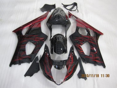 Cheapest 2003-2004 Black Red Flame Suzuki GSXR1000 Motorcycle Bodywork UK