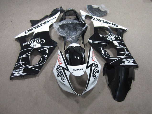 Cheapest 2003-2004 Black White Corona Extra Motul Suzuki GSXR1000 Motorcycle Fairings Kits UK Cheapest 2003-2004 Black White Corona Extra Motul Suzuki GSXR1000 Motorcycle Fairings Kits UK