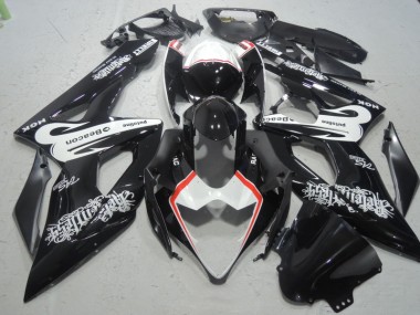 Cheapest 2005-2006 Black White Beacon Suzuki GSXR1000 Bike Fairing Kit UK