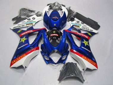 Cheapest 2007-2008 Blue Red Rockstar Suzuki GSXR1000 Motorbike Fairing Kits UK