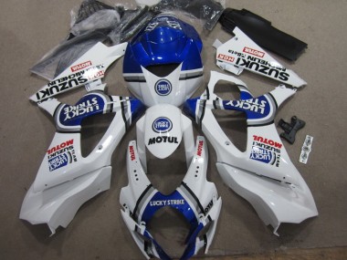 Cheapest 2007-2008 White Blue Lucky Strike Red Motul Suzuki GSXR1000 Moto Fairings UK