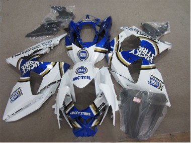 Cheapest 2009-2016 White Lucky Strike Blue Motul Suzuki GSXR1000 Motorcylce Fairings UK