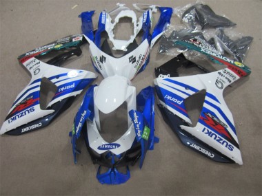 Cheapest 2009-2016 White Blue Samsung Suzuki GSXR1000 Motorbike Fairings UK