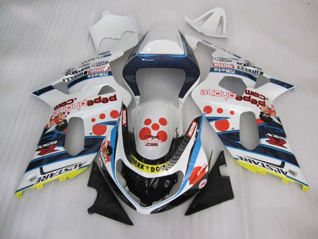 Cheapest 2001-2003 White Blue Dark Dog Suzuki GSXR600 Bike Fairings UK Cheapest 2001-2003 White Blue Dark Dog Suzuki GSXR600 Bike Fairings UK