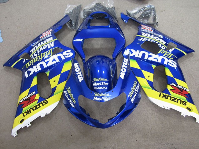 Cheapest 2001-2003 Blue Yellow Telefumia Movistar Suzuki GSXR600 Motor Bike Fairings UK Cheapest 2001-2003 Blue Yellow Telefumia Movistar Suzuki GSXR600 Motor Bike Fairings UK