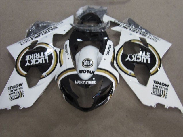 Cheapest 2004-2005 Black White Lucky Strike Motul Suzuki GSXR600 Motorcycle Fairings Kits UK Cheapest 2004-2005 Black White Lucky Strike Motul Suzuki GSXR600 Motorcycle Fairings Kits UK