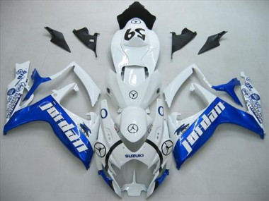 Cheapest 2006-2007 White Blue Jordan Suzuki GSXR600 Motorcycle Fairings Kit UK