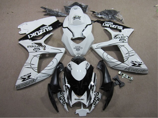 Cheapest 2006-2007 White Black Corona Extra Suzuki GSXR600 Motorcylce Fairings UK Cheapest 2006-2007 White Black Corona Extra Suzuki GSXR600 Motorcylce Fairings UK