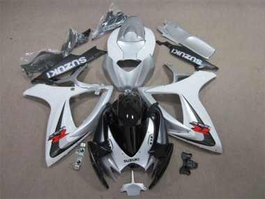 Cheapest 2006-2007 Black White Suzuki GSXR600 Motorcycle Fairing Kit UK