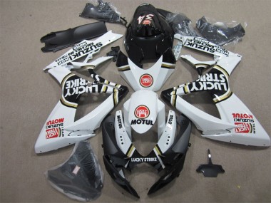 Cheapest 2006-2007 Black White Lucky Strike Motul Suzuki GSXR600 Bike Fairing UK